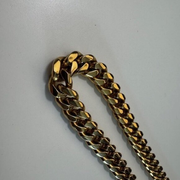 Heavy Gold-Tone Cuban Link Chain Necklace – Stainless Steel – Bold Statement - Picture 4 of 5